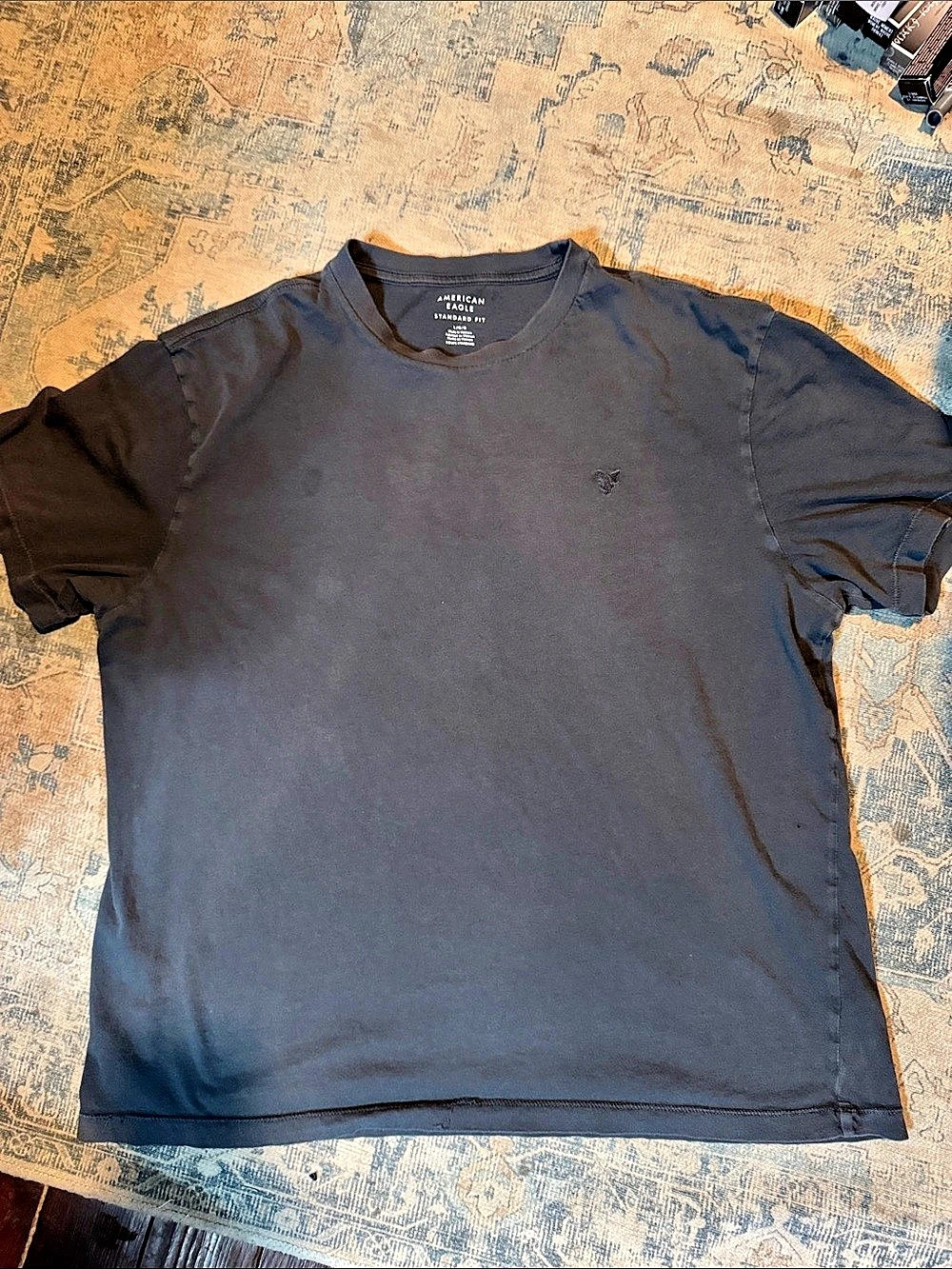 American Eagle AE Standard Fit Lightweight Logo T-Shirt Men's Black Large